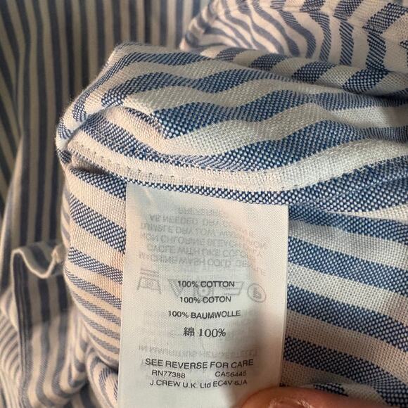 J. CREW Ludlow Men's XL Blue White Striped Button Up Collared Shirt Classic Prep - Picture 4 of 8